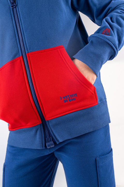 Felpa Invernale Tommaso  - Blu/Rosso
