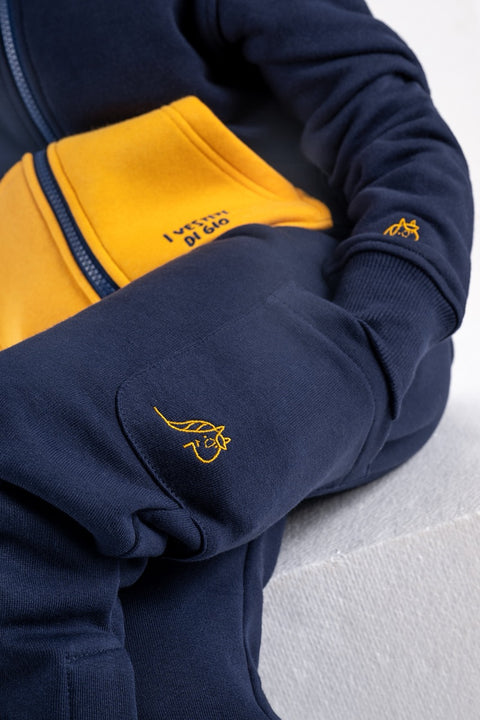Pantalone Invernale TOM per bambini e ragazzi in carrozzina - Blu/Giallo